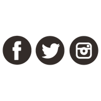 Facebook, Twitter, and Instagram icons